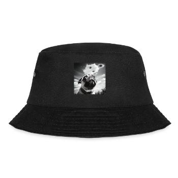 Selfie Pug UFO Dog Funny Alien UFO - Bucket Hat - black - Front - Lela (165cm)