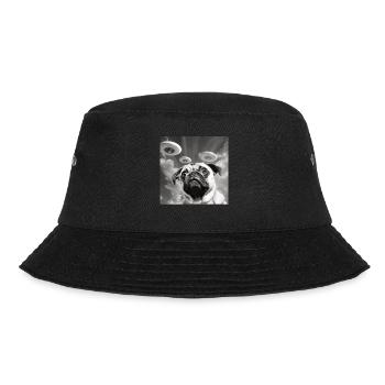 Selfie Mops Ufo Hund Lustige Alien Ufo - Bucket Hat - Schwarz - Vorne - Lela (165cm)