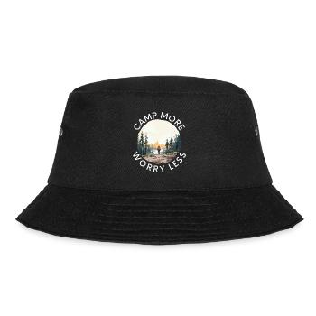 Campen Sie mehr Sorgen weniger - Bucket Hat - Schwarz - Vorne - Lela (165cm)