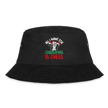 Ich will Schach zu Weihnachten - Bucket Hat - Schwarz - Vorne - Lela (165cm)