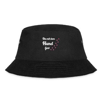 Die mit dem Hund geht Hunde Mama - Bucket Hat - Schwarz - Vorne - Lela (165cm)