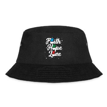 Religious Family Faith Hope Love Christmas Gnome - Bucket Hat - black - Front - Lela (165cm)
