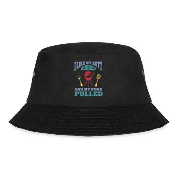 BBQ Pulled Pork Schwein Grill - Bucket Hat - Schwarz - Vorne - Lela (165cm)