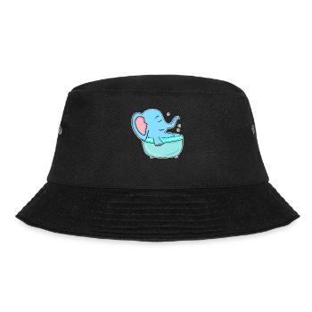 Badewanne Elefant - Bucket Hat - Schwarz - Vorne - Lela (165cm)
