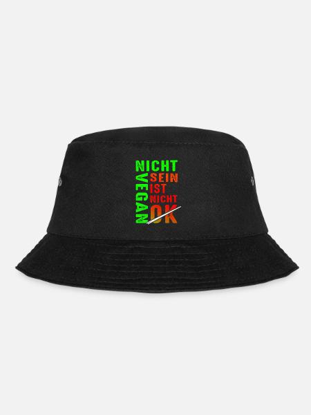 Vegan Kein Fleisch Gemüse Veganer Lebensstil Vegan - Bucket Hat - Schwarz