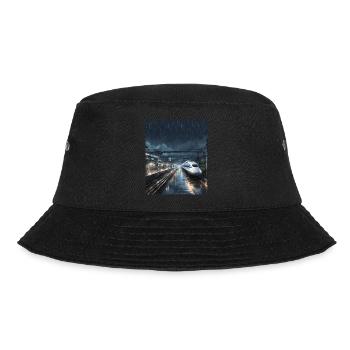 Japan Train Rainy Night - Bucket Hat - black - Front - Lela (165cm)