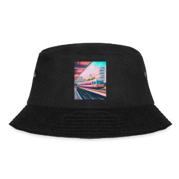 Zug Japan Bahnhof - Bucket Hat - Schwarz - Vorne - Lela (165cm)