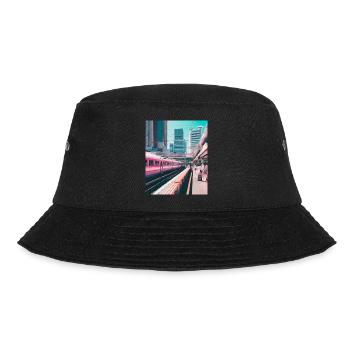 Bahnhof Tokio - Bucket Hat - Schwarz - Vorne - Lela (165cm)