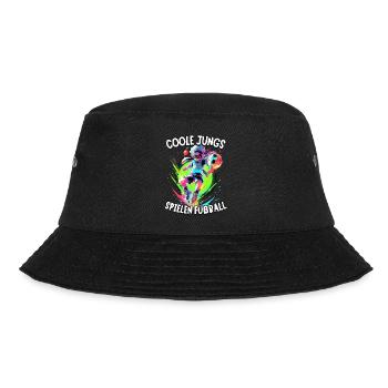 Coole Jungs spielen Fußball für Jungen Fußballer - Bucket Hat - Schwarz - Vorne - Lela (165cm)