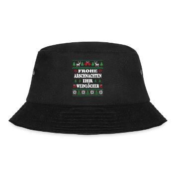 FROHE ARSCHNACHTEN IHR WEINLÖCHER - Bucket Hat - Schwarz - Vorne - Lela (165cm)
