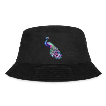 peacock bird colorful beautiful fantasy colorful - Bucket Hat - black - Front - Lela (165cm)