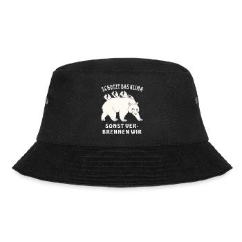 EISBÄR SCHÜTZT DAS KLIMA - Bucket Hat - Schwarz - Vorne - Lela (165cm)
