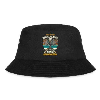 Badminton Geschenk Sprüche Lustig - Bucket Hat - Schwarz - Vorne - Lela (165cm)