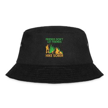 Wandern Wanderer Natur Trekking Outdoor Bergsteigerin - Bucket Hat - Schwarz - Vorne - Lela (165cm)
