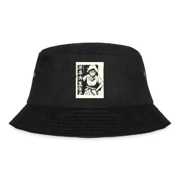 Japanese Manga Anime Otaku Ninja - Bucket Hat - black - Front - Lela (165cm)
