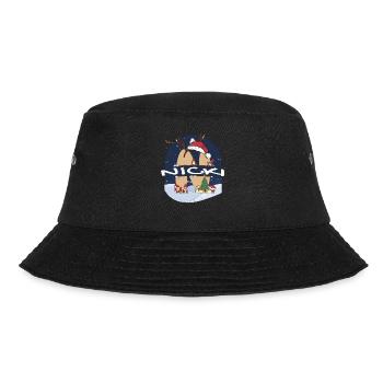 Awesome Nick Name w Santa Hat in Xmas Theme - Bucket Hat - black - Front - Lela (165cm)