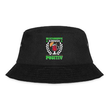 Blutgruppe Glühwein Positiv Glüweinstand - Bucket Hat - Schwarz - Vorne - Lela (165cm)
