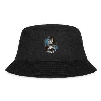 Cat with coffee, coffee is always a good idea - Bucket Hat - black - Front - Lela (165cm)