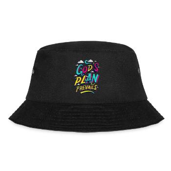 Gottes Plan setzt sich durch: Christliche Botschaft - Bucket Hat - Schwarz - Vorne - Lela (165cm)