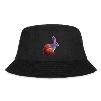 Kosmisches Kaninchen & Singularitätsauge - Bucket Hat - Schwarz - Vorne - Lela (165cm)