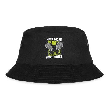 Less Work More Tennis Tennis Coach Tennis Player - Bucket Hat - black - Front - Lela (165cm)