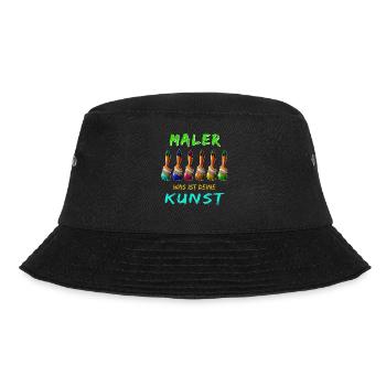 MALER PINSEL WAS IST DEINE KUNST - Bucket Hat - Schwarz - Vorne - Lela (165cm)