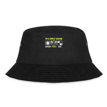 Simple Woman Sunshine Tennis Dogs Racket - Bucket Hat - black - Front - Lela (165cm)