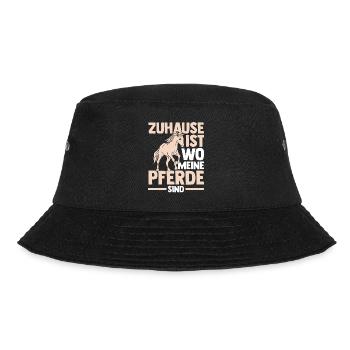Pferd Reiten Bauernhof Bauer Pferdebesitzer Pferde - Bucket Hat - Schwarz - Vorne - Lela (165cm)