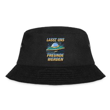UFO LASST UNS FREUNDE WERDEN - Bucket Hat - Schwarz - Vorne - Lela (165cm)
