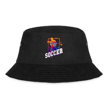Soccer Soccer Player Striker Fan Colorful - Bucket Hat - black - Front - Lela (165cm)