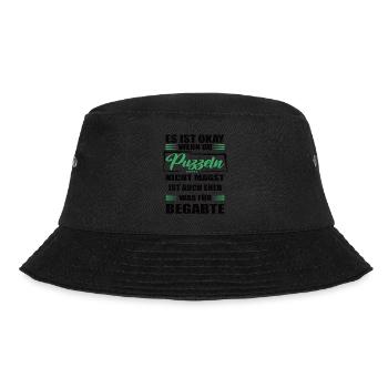 Puzzeln Lustiger Spruch für Mann & Frau - Bucket Hat - Schwarz - Vorne - Lela (165cm)