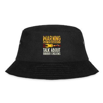 Rubber Chicken Costume Toy Rubber Chicken - Bucket Hat - black - Front - Lela (165cm)