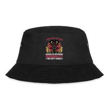 I Don't Have Attitude 10 - Bucket Hat - Schwarz - Vorne - Lela (165cm)