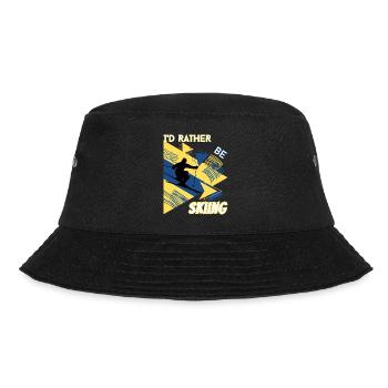 I'd Rather Ski - Ski Wintersportler Skifahrer - Bucket Hat - Schwarz - Vorne - Lela (165cm)