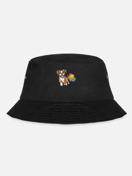 Boxer Hund Deutscher Boxer Regenbogen - Bucket Hat - Schwarz