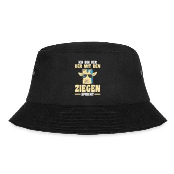 Ziege Ziegenbauer Bauernhof Landwirt Bauer Ziegen - Bucket Hat - Schwarz - Vorne - Lela (165cm)