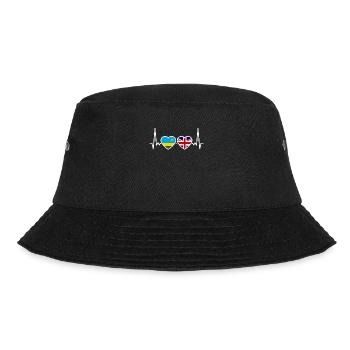 Ruanda UK Herzschlag Flagge Britisch Ruandisch - Bucket Hat - Schwarz - Vorne - Lela (165cm)