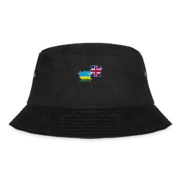 Ruanda UK Vintage Flagge Britisch Ruandisch - Bucket Hat - Schwarz - Vorne - Lela (165cm)