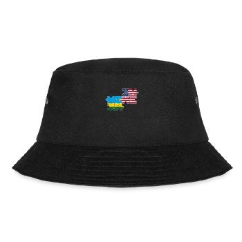 Rwanda USA Vintage Flagge Amerikanisch Ruandisch - Bucket Hat - Schwarz - Vorne - Lela (165cm)