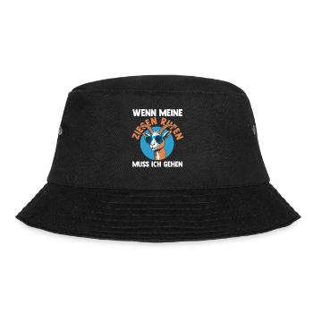 Ziege Ziegenbauer Bauernhof Landwirt Bauer Ziegen - Bucket Hat - Schwarz - Vorne - Lela (165cm)