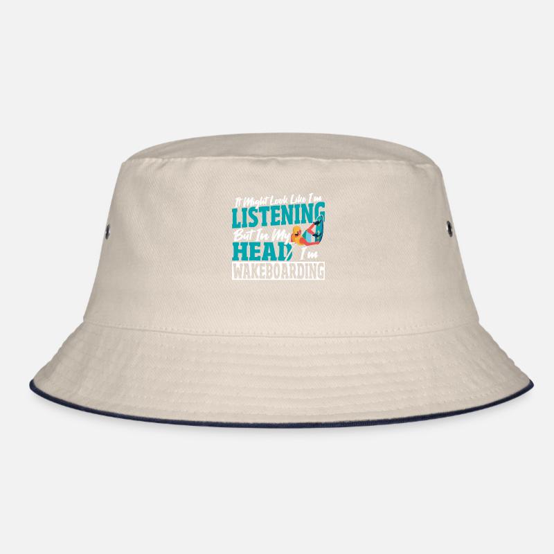 Wakeboarder In My Head I'm Wakeboarding Bucket Hat