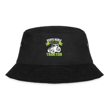 Echte Kerle fahren Traktor - Bucket Hat - Schwarz - Vorne - Lela (165cm)