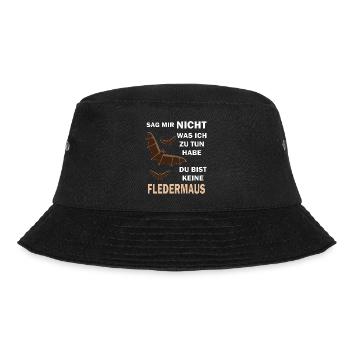 DU BIST KEINE FLEDERMAUS - Bucket Hat - Schwarz - Vorne - Lela (165cm)