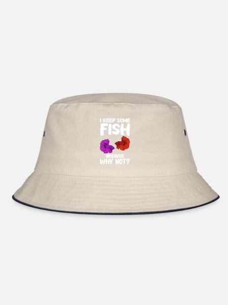 Aquaristics, Fish farming, Aquarists - Bucket Hat - ecru/navy - Front
