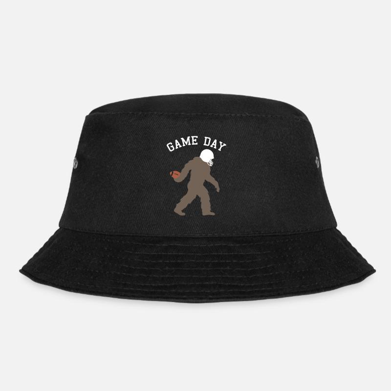 Bigfoot Quarterback Athlete Silhouette - Bucket Hat - black