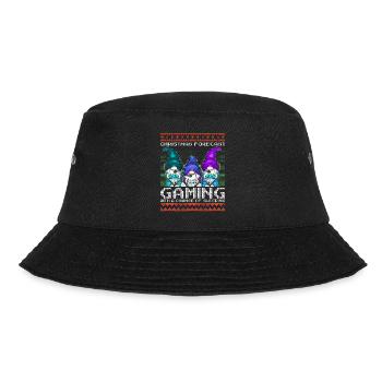 Funny Christmas Forecast Gaming Gnome Ugly Xmas - Bucket Hat - black - Front - Lela (165cm)