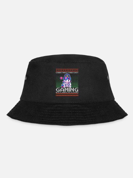 Funny Christmas Forecast Gaming Einhorn Ugly Xmas - Bucket Hat - Schwarz