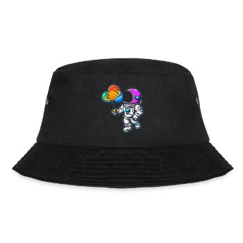 Astronaut Holding Planet Balloons Solar System - Bucket Hat - black - Front - Lela (165cm)