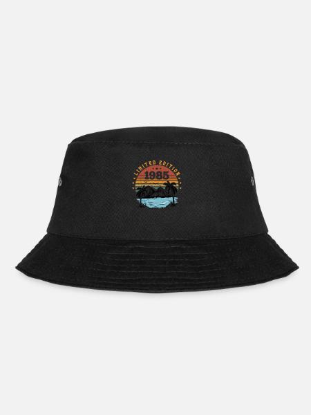 1985 Vintage Retro Birthday Gift Born in 1985 - Bucket Hat - black