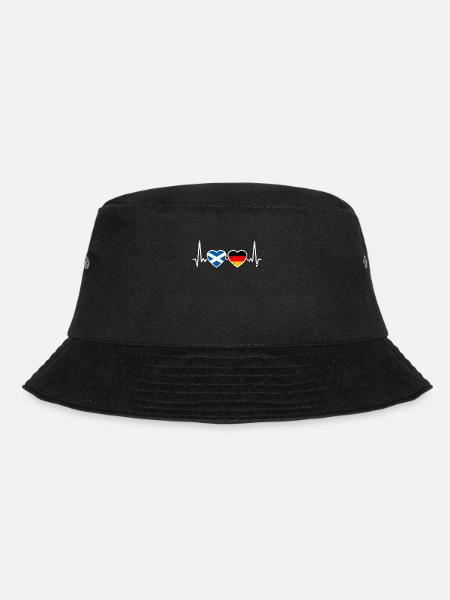 Scotland Germany Vintage Heartbeat Flag - Bucket Hat - black